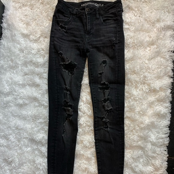 American Eagle Black Ri-Rise Jegging - Picture 2 of 5